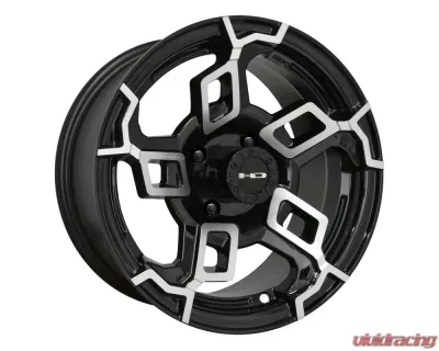 HD Golf Spinout Wheel 14x7 4x101.6 -14mm Gloss Black Machined Face - SW147042-14BK