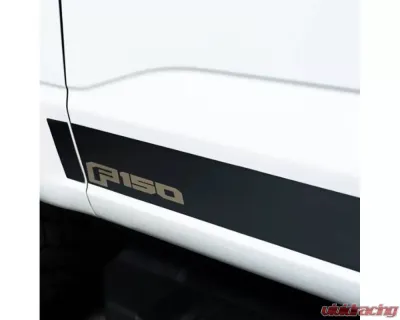Putco Reg Cab 8ft Long Box Ford Licensed Blk Platinum Rocker Panels 4.25in 10pcs Ford F-150 2021 - 9751470BPFD