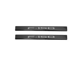 Putco F-150 Logo Black Door Sill Plates Kit Ford F-150 Regular | Super Cab 2015-2020