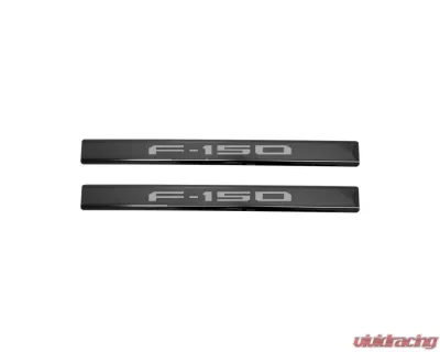 Putco F-150 Logo Black Door Sill Plates Kit Ford F-150 Regular | Super Cab 2015-2020 - 95145BPFD