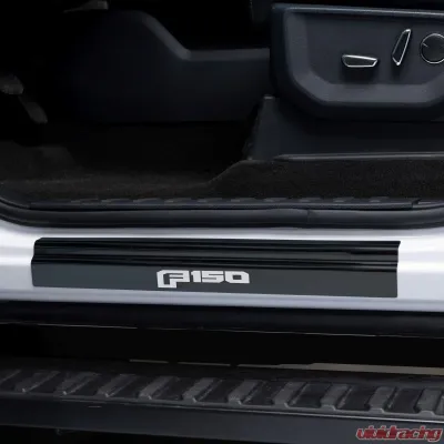 Putco F-150 Logo Black Door Sill Plates Kit Ford F-150 Regular | Super Cab 2015-2020 - 95145BPFD