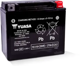 Yuasa Sealed Factory Activated YTX20L Battery Can-Am | Buell | Harvey-Davidson 1999-2023