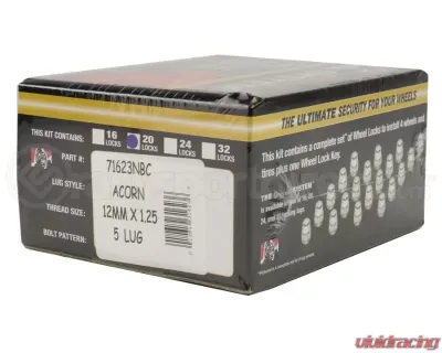 Gorilla Acorn Locking Lug Nuts Black Chrome 12x1.25 - 71623NBC