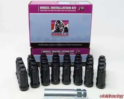 Gorilla Automotive Wheel Locks 12mm x 1.50  Acorn Black Chrome - 71633NBC