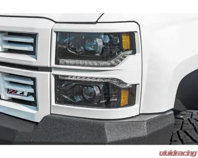 Morimoto XB LED Headlight Front Trim Pieces Chrome Chevrolet Silverado 1500 2014-2015 - LF543.C