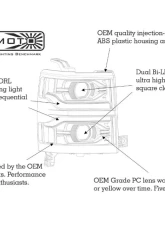 Morimoto XB LED Headlight Front Trim Pieces Chrome Chevrolet Silverado 1500 2014-2015                                     - LF543.C - Image 8