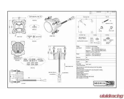 Morimoto Sealed Beam Sealed3 (90mm / Low Beam) - LF800
