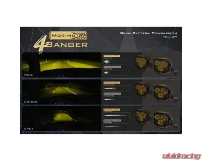 Morimoto 4Banger Fog Light Kit NCS Yellow SAE Wide Beam Chevrolet Colorado | GMC Canyon 2015+ - 4B-FOG-GM-1077