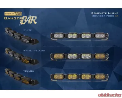 Morimoto Single-Row BangerBar White/Yellow 4 Pod / 16" HXB Power LED Light Bar - BAR-1ROW-006