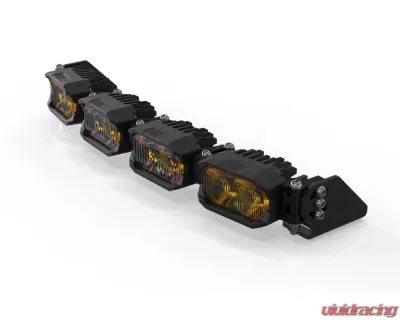 Morimoto Single-Row BangerBar Yellow 4 Pod / 16" HXB Power LED Light Bar - BAR-1ROW-005