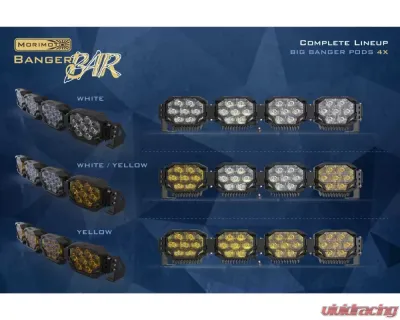 Morimoto Triple-Row BangerBar White/Yellow 4 Pod / 29" NCS Power LED Light Bar - BAR-3ROW-003