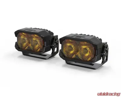 Morimoto 2Banger HXB LED Pod (SAE Wide / Yellow) Pair Ford | Toyota 1999+ - BAF117