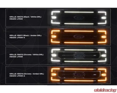 Morimoto Chrome Finish | Amber DRL XBG LED Grille Ford Super Duty 2020-2022 - XBG13