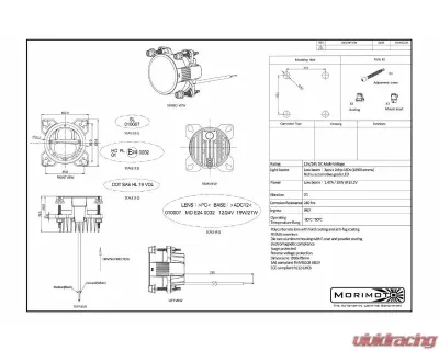 Morimoto Sealed3 90mm High/Low 3W LED Headlights - LF802.2
