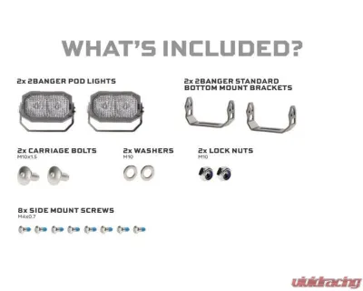 Morimoto 2Banger LED Pods NCS Flood Beam (Yellow) - BAF103