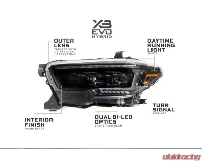 Morimoto XB Evo Hybrid LED Headlights Toyota Tacoma 2016-2023 - LF2-530Y