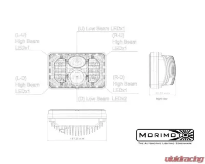 Morimoto SeaLED4 4x6 Bi-LED Headlight (Single) - LF267