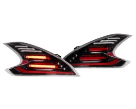Morimoto Gen II Black Red XB LED Tail Lights Nissan 370Z 2009-2021