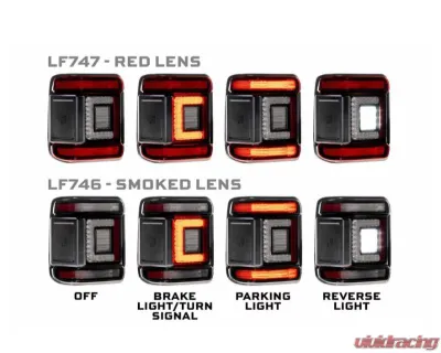 Morimoto Smoked Lens XB LED Low Profile Taillights Pair Jeep Wrangler JL 2018-2025 - LF746