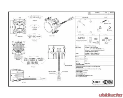 Morimoto Sealed3 90mm LED Headlights (Low Beam) - LF800