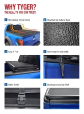 Tyger Auto T5 Alloy Hardtop Truck Bed Tonneau Cover (5'7" Bed) Dodge Ram 1500 2002-2021                                     - TG-BC5D3015 - Image 4