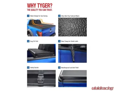 Tyger Auto T5 Alloy Hardtop Truck Bed Tonneau Cover (5'7" Bed) Dodge Ram 1500 2002-2021 - TG-BC5D3015