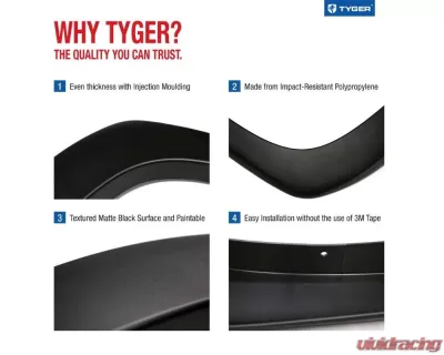 Tyger Auto Factory Style Fender Flares (Paintable Fine-Textured Matte Black) Chevrolet Silverado 1500 2019-2021 - TG-FF6C4338