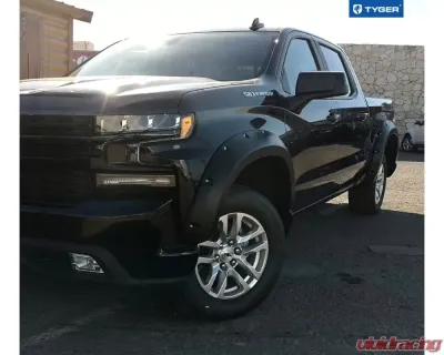 Tyger Auto Bolt-Riveted Style Fender Flares (Paintable Smooth Matte Black) Chevrolet Silverado 1500 2019-2021 - TG-FF8C4588