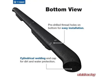 Tyger Auto 3.5" Textured Black Step Bars Toyota Tundra Double Cab 2007-2021 - TG-SS2T35078