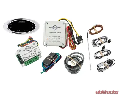 Dakota Digital DCC-2300-S-B Digital Elliptical Climate Control System for Vintage Air Gen II Satin Bezel Blue Display - DCC-2300-S-B
