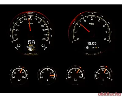 Dakota Digital HDX-2024-K Six-Piece Universal Round HDX System Black Face - HDX-2024-K