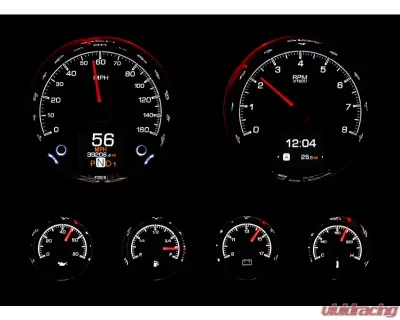 Dakota Digital HDX-2024-K Six-Piece Universal Round HDX System Black Face - HDX-2024-K