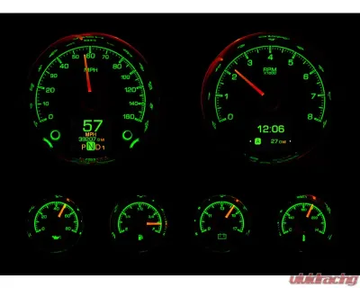 Dakota Digital HDX-2024-K Six-Piece Universal Round HDX System Black Face - HDX-2024-K