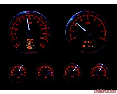 Dakota Digital HDX-2024-K Six-Piece Universal Round HDX System Black Face - HDX-2024-K