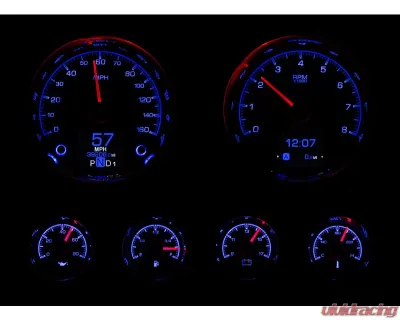 Dakota Digital HDX-2024-K Six-Piece Universal Round HDX System Black Face - HDX-2024-K