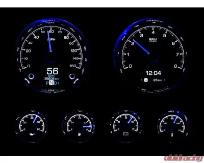 Dakota Digital HDX-2024-K Six-Piece Universal Round HDX System Black Face - HDX-2024-K