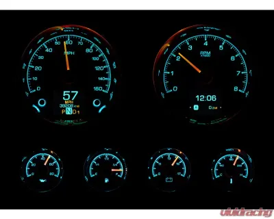 Dakota Digital HDX-2024-K Six-Piece Universal Round HDX System Black Face - HDX-2024-K