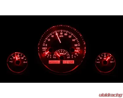 ydm　3点 Dakota Digital Universal 3 Round Analog Gauge Kit Carbon