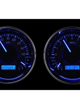 Dakota Digital VHX-1014-S-B Dual Round Universal VHX System Silver Alloy Face Blue Display                                     - VHX-1014-S-B - Image 2