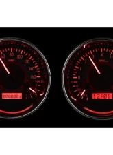 Dakota Digital VHX-1014-K-R Dual Round Universal VHX System Black Alloy Red Display                                     - VHX-1014-K-R - Image 2