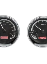 Dakota Digital VHX-1014-K-R Dual Round Universal VHX System Black Alloy Red Display                                     - VHX-1014-K-R - Image 3