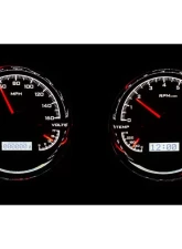 Dakota Digital VHX-1014-S-W Dual Round Universal VHX System Silver Alloy White Display                                     - VHX-1014-S-W - Image 2