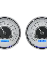 Dakota Digital VHX-1014-S-B Dual Round Universal VHX System Silver Alloy Face Blue Display                                     - VHX-1014-S-B - Image 3