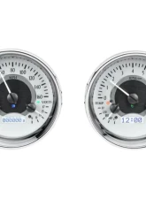 Dakota Digital VHX-1014-S-W Dual Round Universal VHX System Silver Alloy White Display                                     - VHX-1014-S-W - Image 3