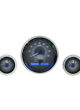 Dakota Digital VHX-1015-C-B Five-Gauge Round Universal System Carbon Fiber Blue Display                                     - VHX-1015-C-B - Image 2