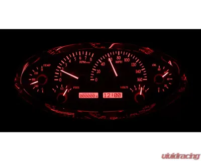Dakota Digital VHX-1017-C-R Universal Oval VHX System Carbon Fiber Red Display - VHX-1017-C-R