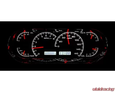 Dakota Digital VHX-1018-K-W Rounded Rectangle VHX System Black Alloy Face White Display - VHX-1018-K-W