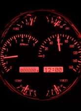 Dakota Digital VHX-1019-S-R Single Round VHX System Silver Alloy Face Red Display                                     - VHX-1019-S-R - Image 2