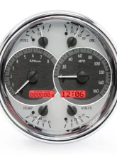 Dakota Digital VHX-1019-S-R Single Round VHX System Silver Alloy Face Red Display                                     - VHX-1019-S-R - Image 3