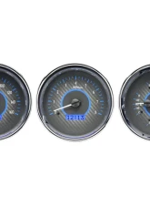 Dakota Digital VHX-1020-C-B Triple Round Universal VHX System Carbon Fiber Blue Display                                     - VHX-1020-C-B - Image 3